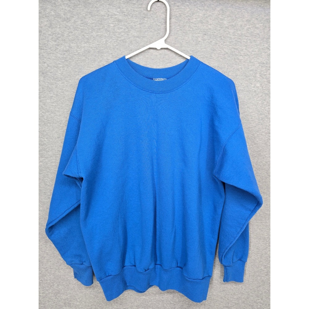 Hanes ComfortBlend Sweatshirt Mens Medium Royal Blue Crewneck Pullover PrintPro